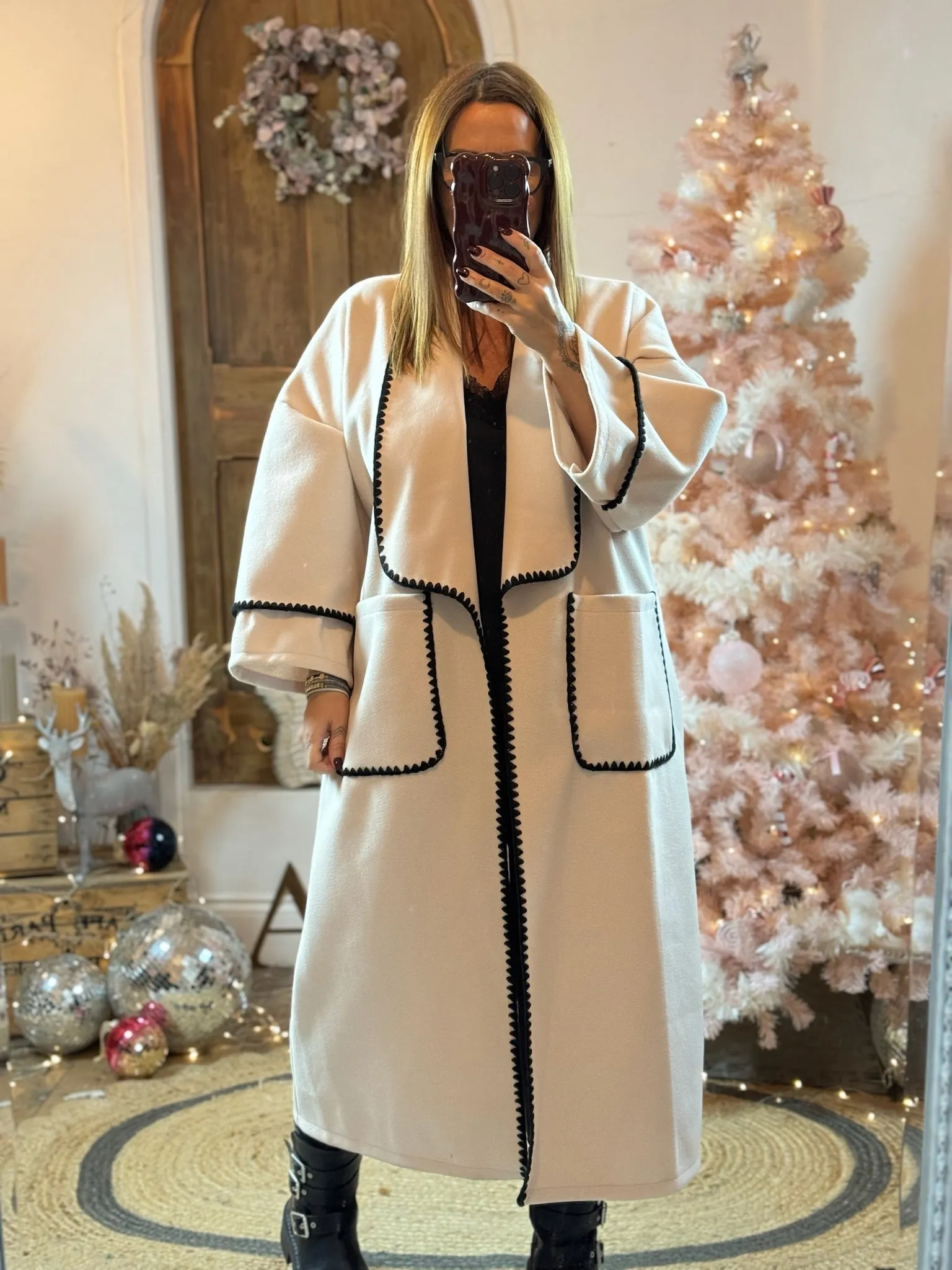 Beige Jaxson Longline Contrast Edge Lightweight Jacket
