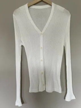 Breathable lightweight outer layer cardigan.White