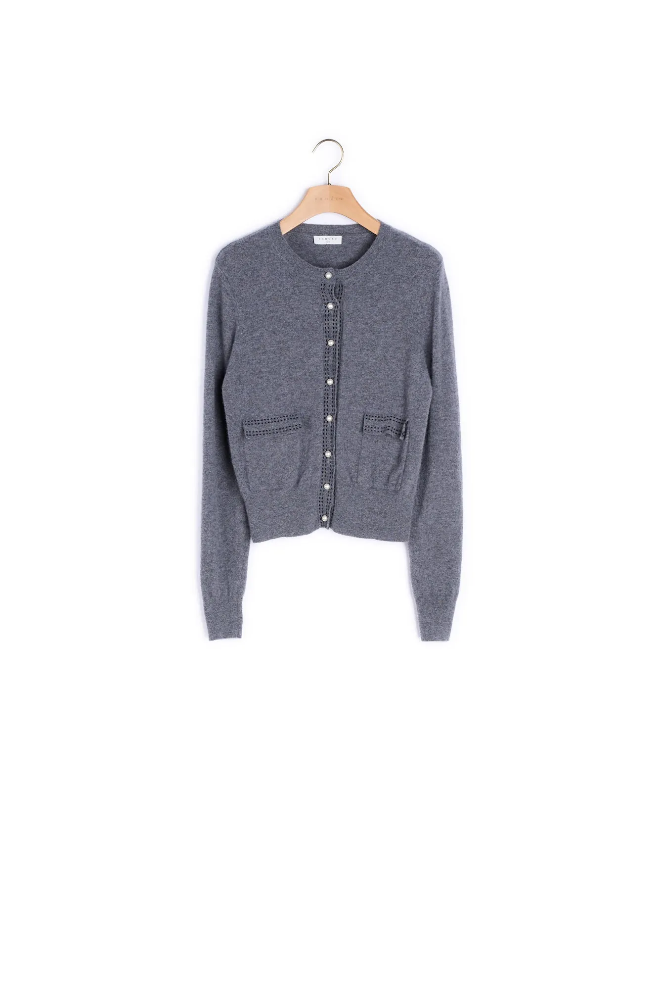 Cardigan à surpiqures contrastantes