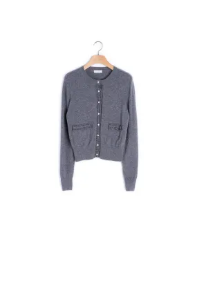 Cardigan à surpiqures contrastantes