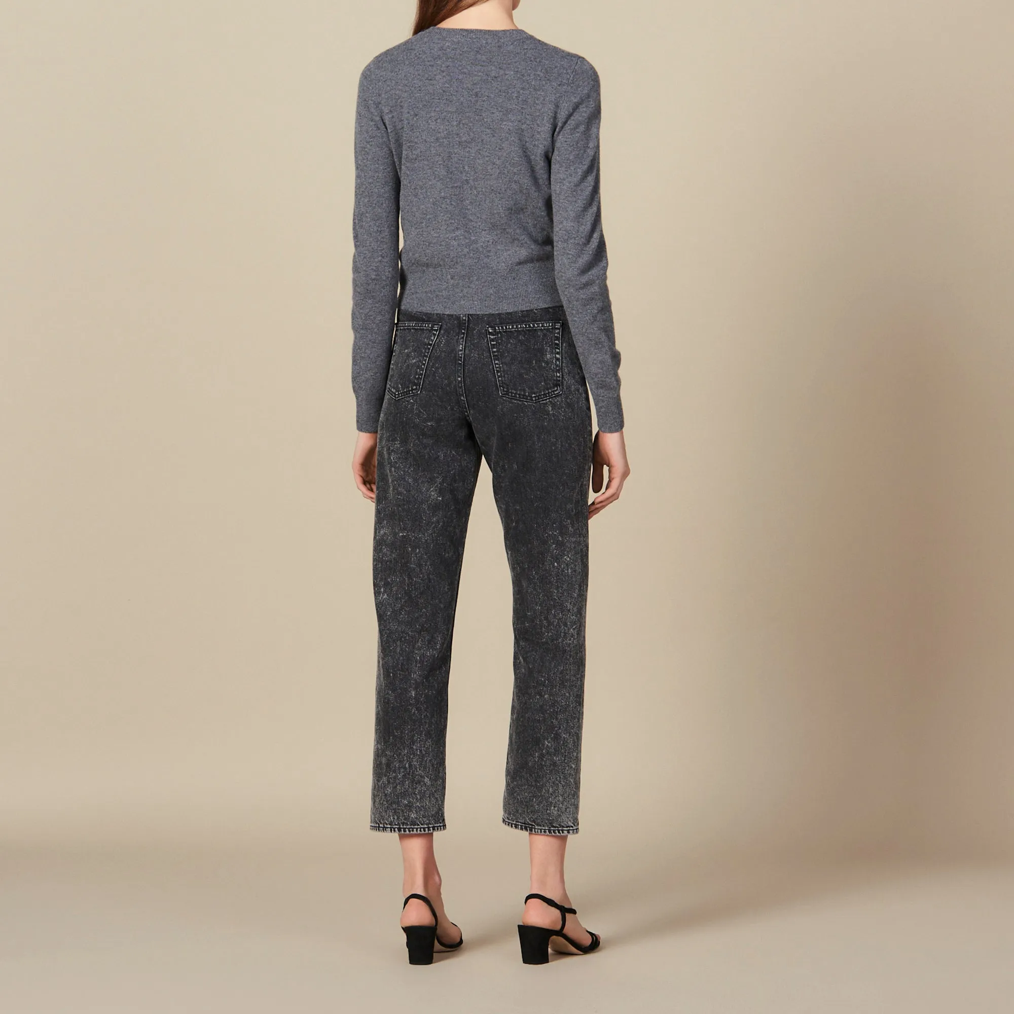 Cardigan à surpiqures contrastantes