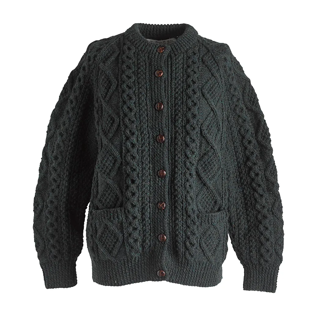 Hand Knit Crew Neck Cardigan