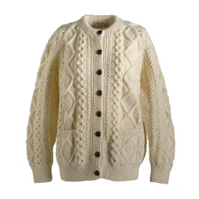 Hand Knit Crew Neck Cardigan