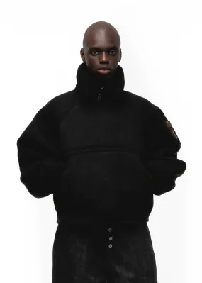 HEAVY FLIGHT SHEARLING HOODIE BLACK
