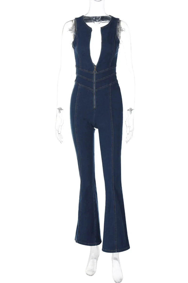 JC981 Denim Tank Jumpsuit