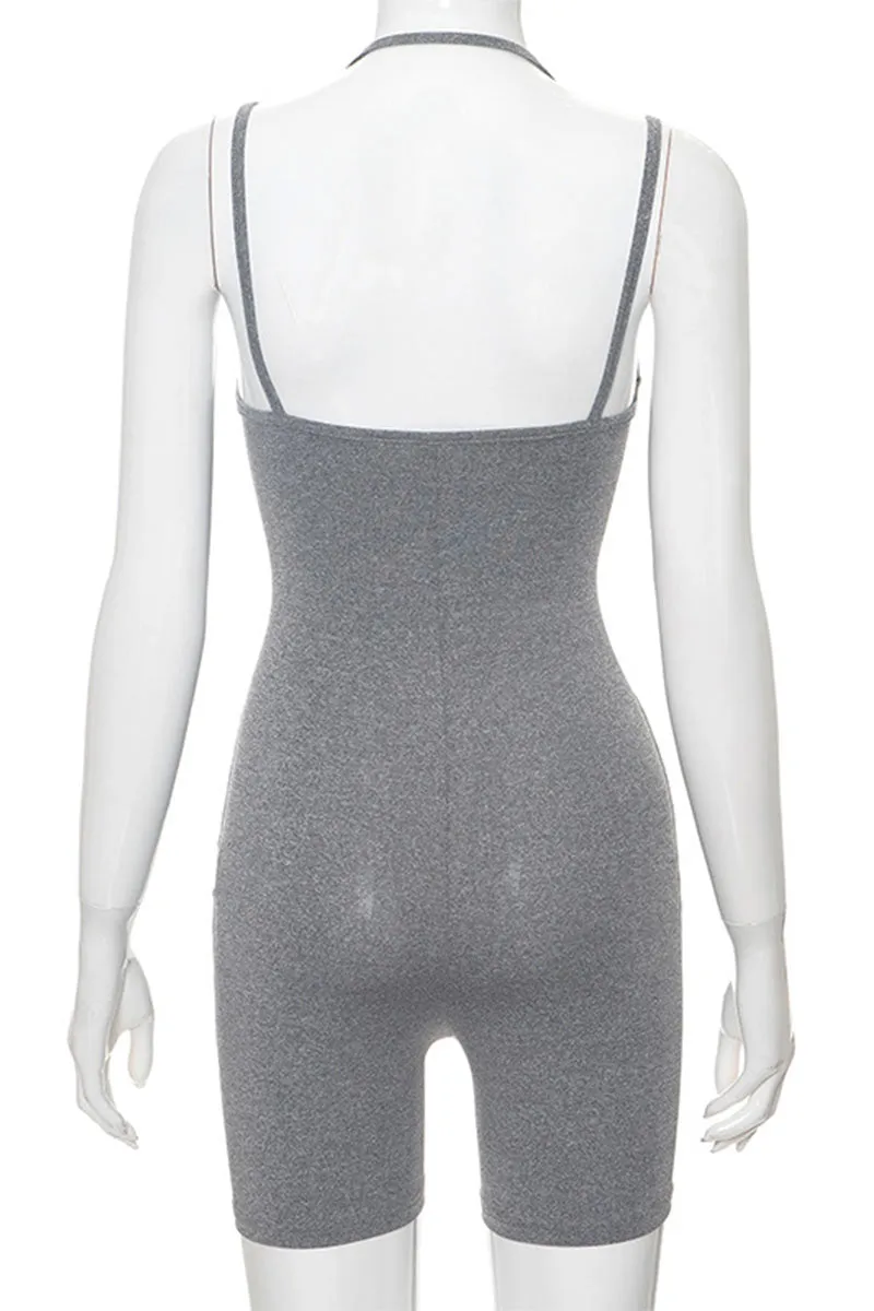 JJ694 Spaghetti Halter Rompers