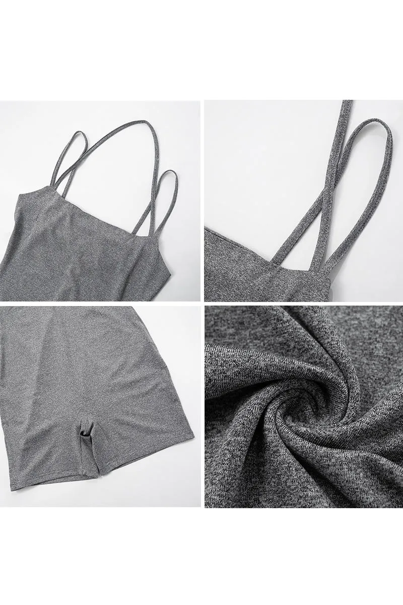 JJ694 Spaghetti Halter Rompers