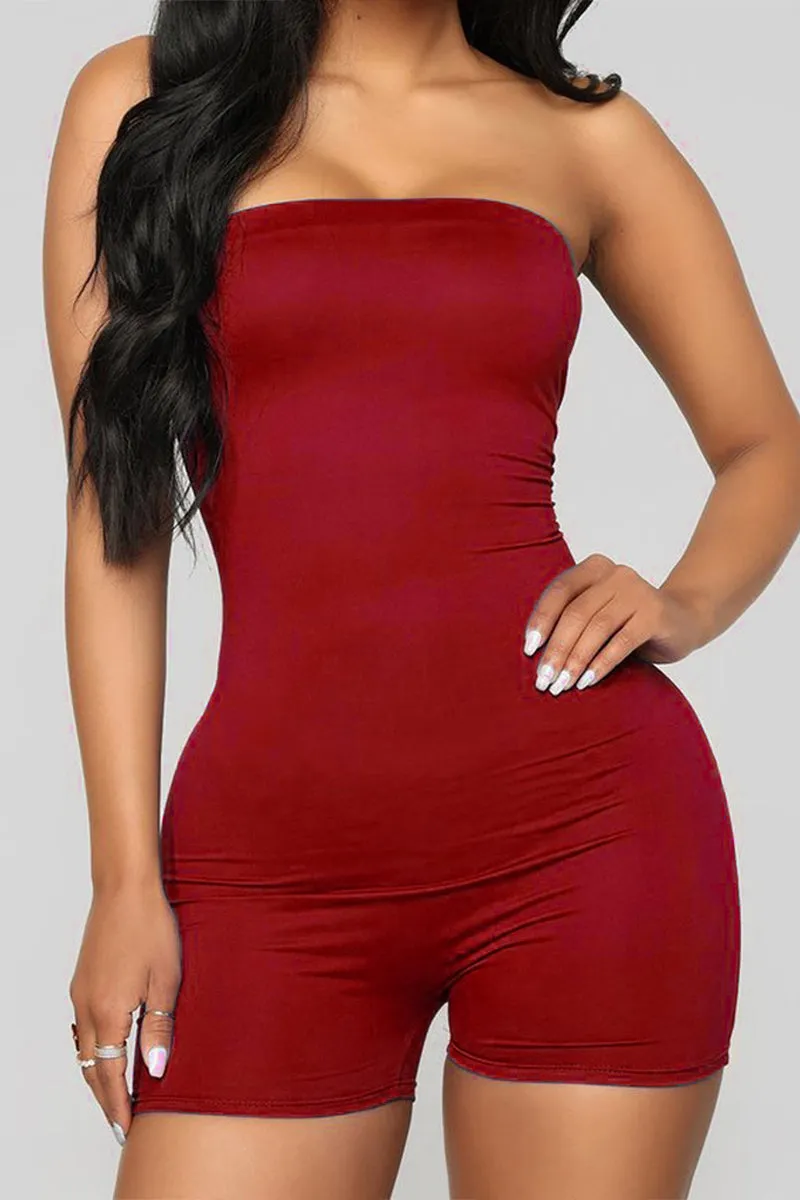 JQ3191 Strapless Bodycon Rompers