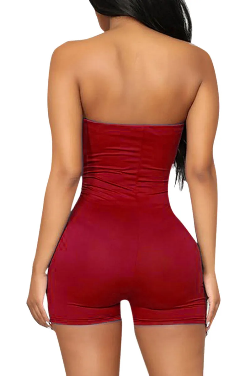 JQ3191 Strapless Bodycon Rompers