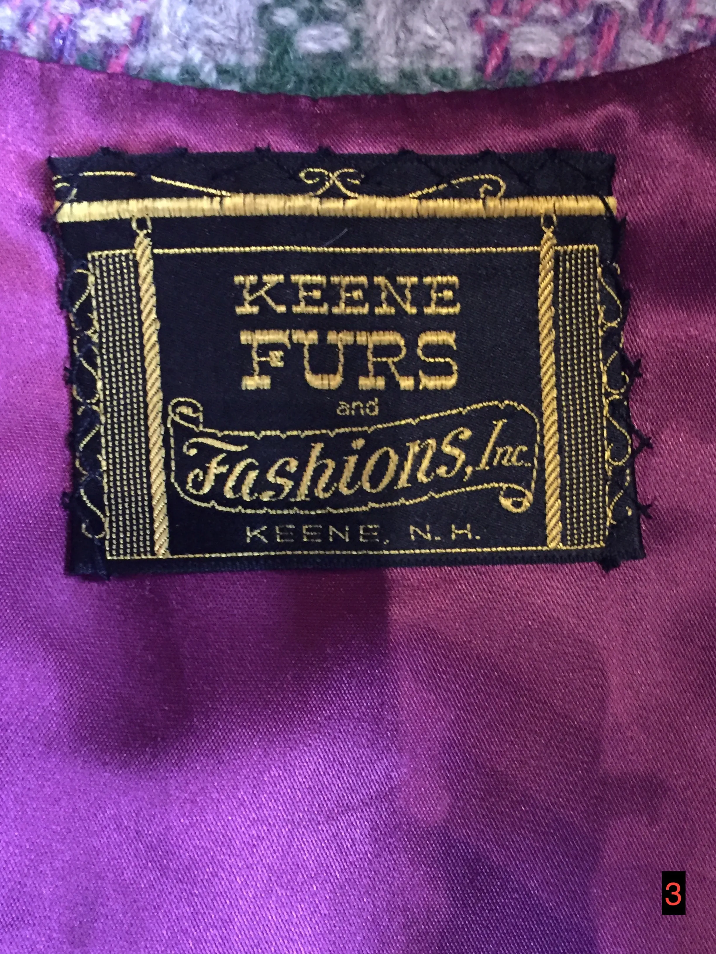 Keene Furs Vintage Wool Purple and Green Plaid Car Coat, Made in Canada, SOLD