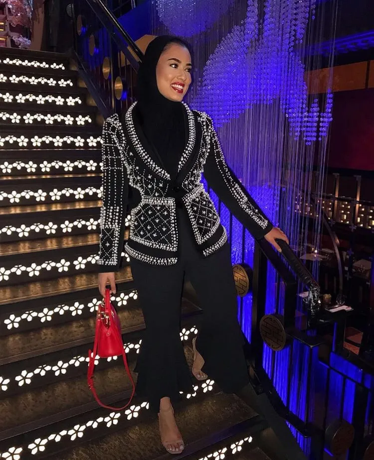 LA PERLA EMBELLISHED BEADED BLAZER
