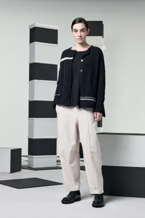 Neirami Korean Neck Stripe Cardigan