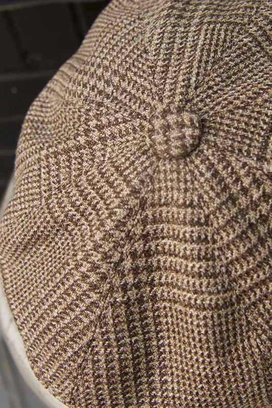 Peaky Hat -  Silk linen plaid - M, L