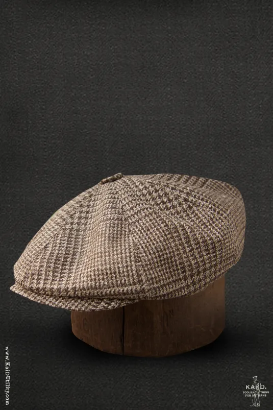 Peaky Hat -  Silk linen plaid - M, L