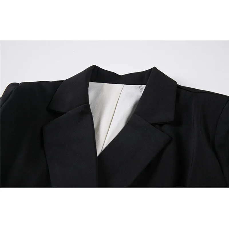 Ruffles Chic Button Elegant Blazer