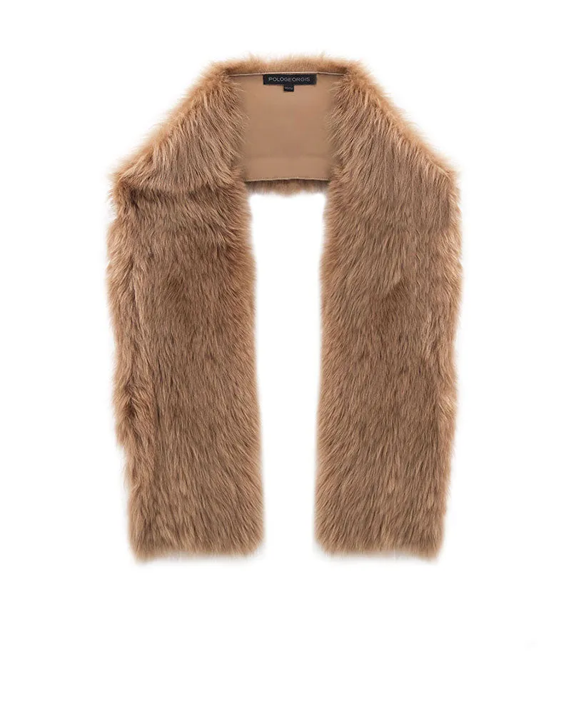 Toscana Shearling Raw Edge Scarf