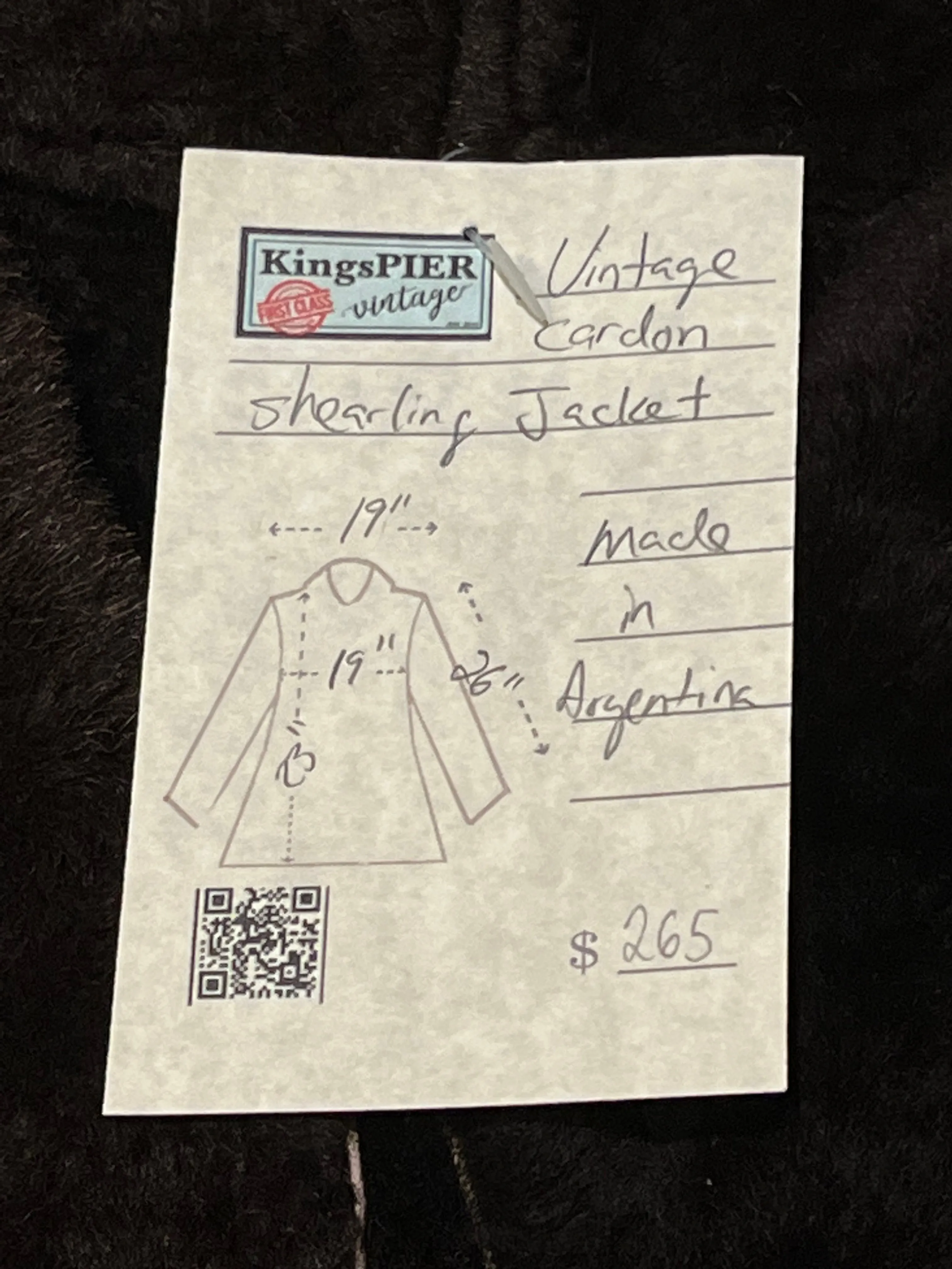 Vintage Cardon Brown Shearling Jacket, Made in Argentina, Size 38”