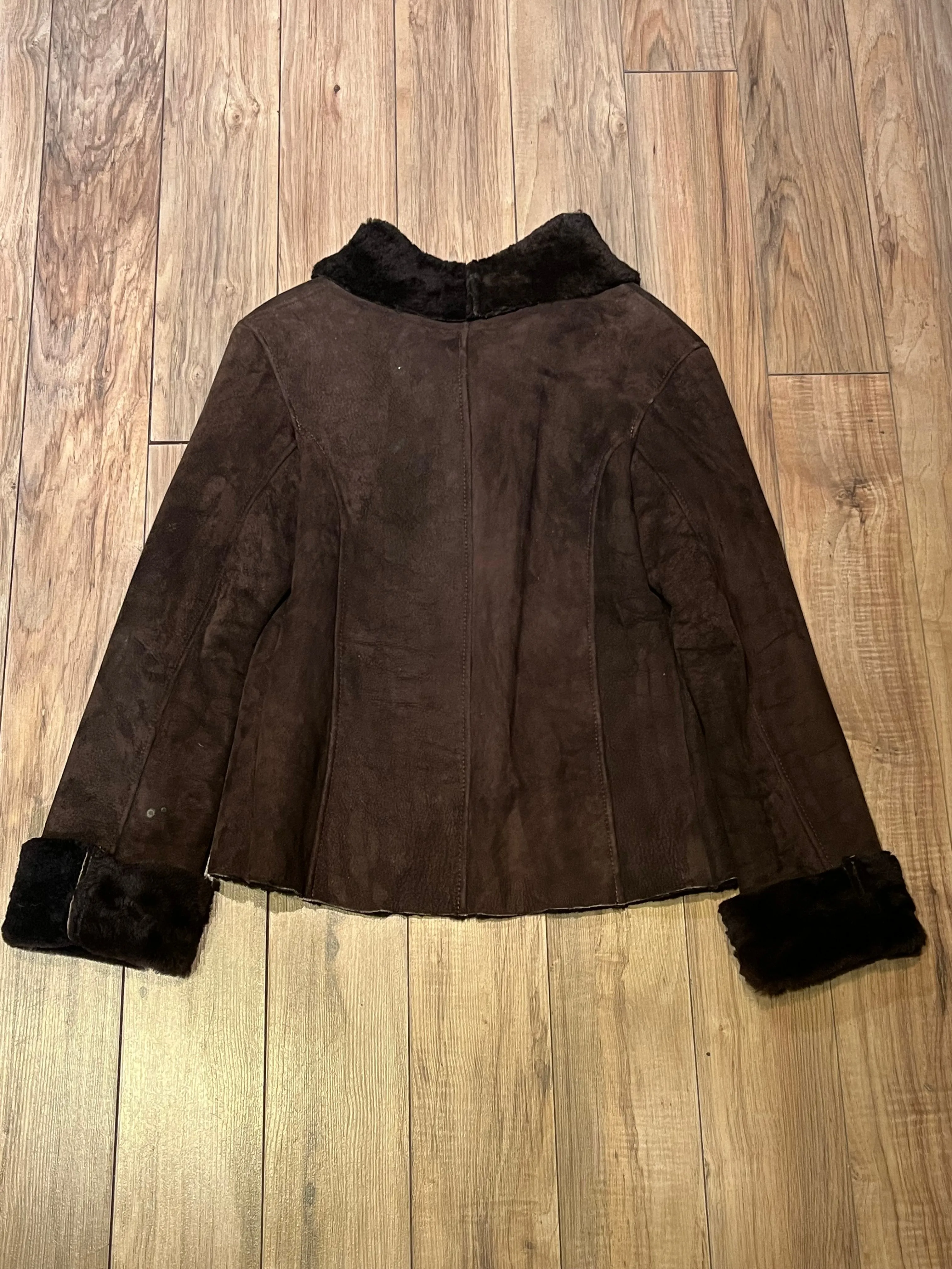 Vintage Cardon Brown Shearling Jacket, Made in Argentina, Size 38”