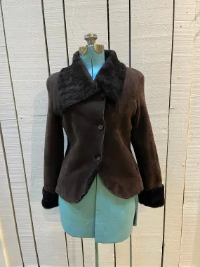 Vintage Cardon Brown Shearling Jacket, Made in Argentina, Size 38”