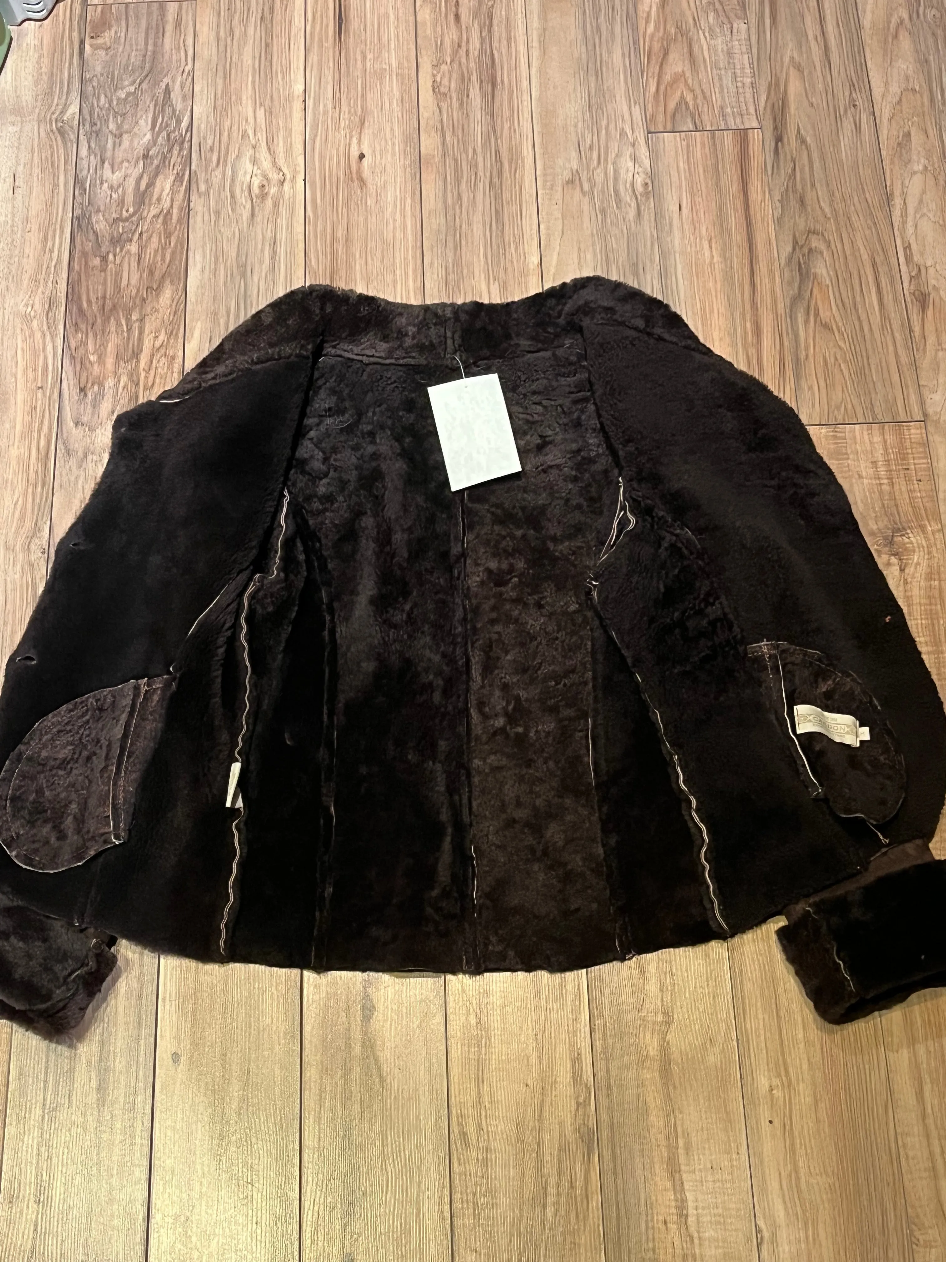 Vintage Cardon Brown Shearling Jacket, Made in Argentina, Size 38”