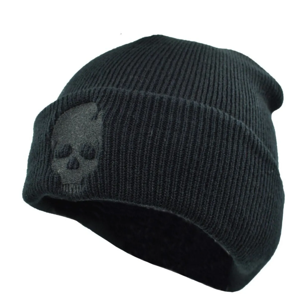 Winter Beanie w/ Embroidered Skull Design