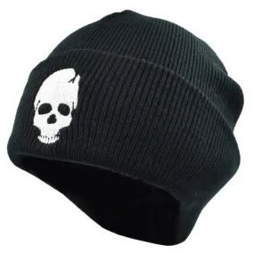 Winter Beanie w/ Embroidered Skull Design