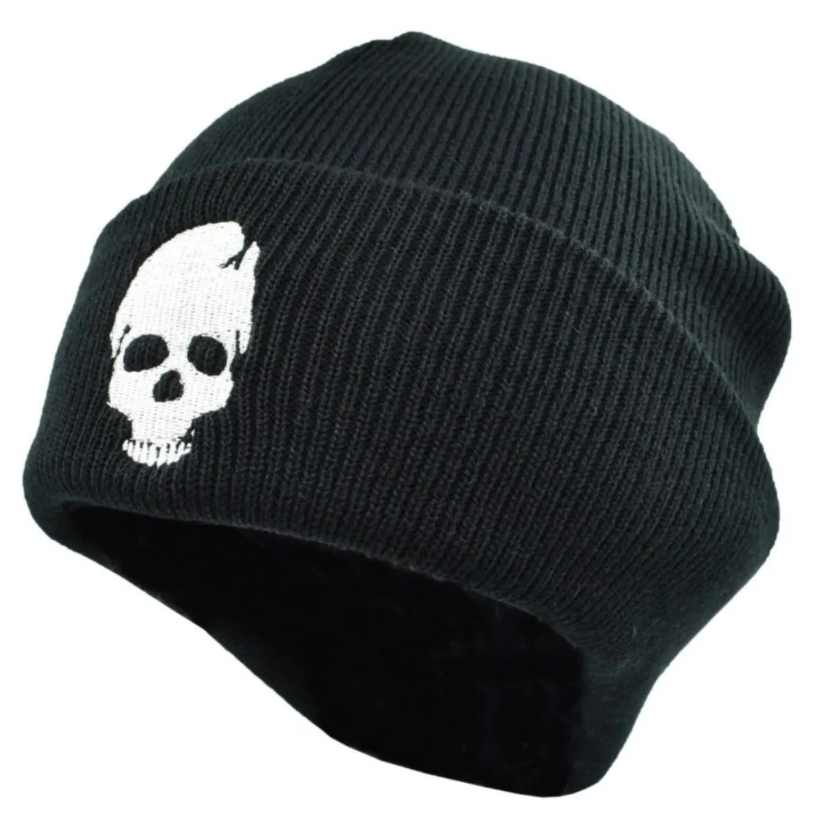 Winter Beanie w/ Embroidered Skull Design