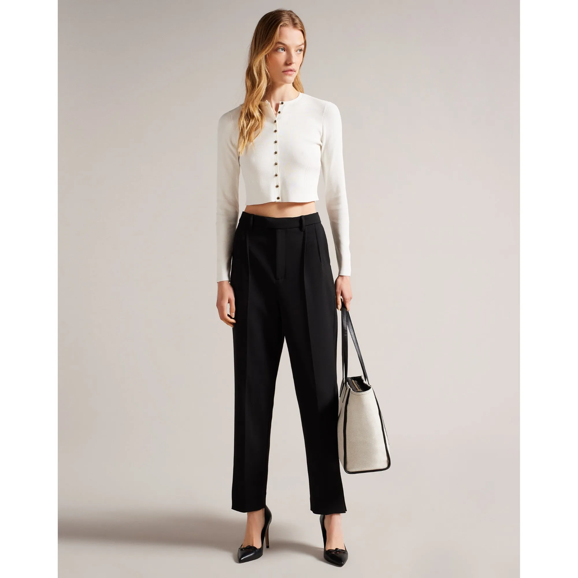 Women Wmk-Camilda-Rayon Cropped Cardigan - White
