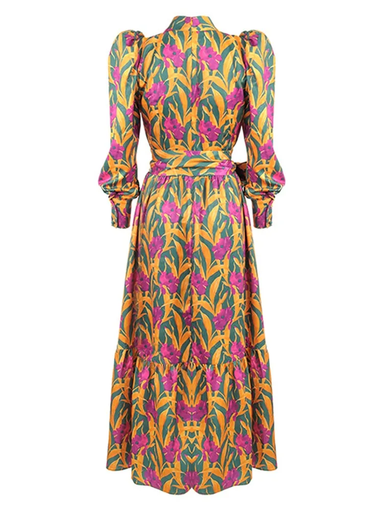 Women's Gorgeous Printed floral vintage dress