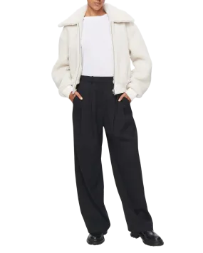 Women's Shearling Jacket in White