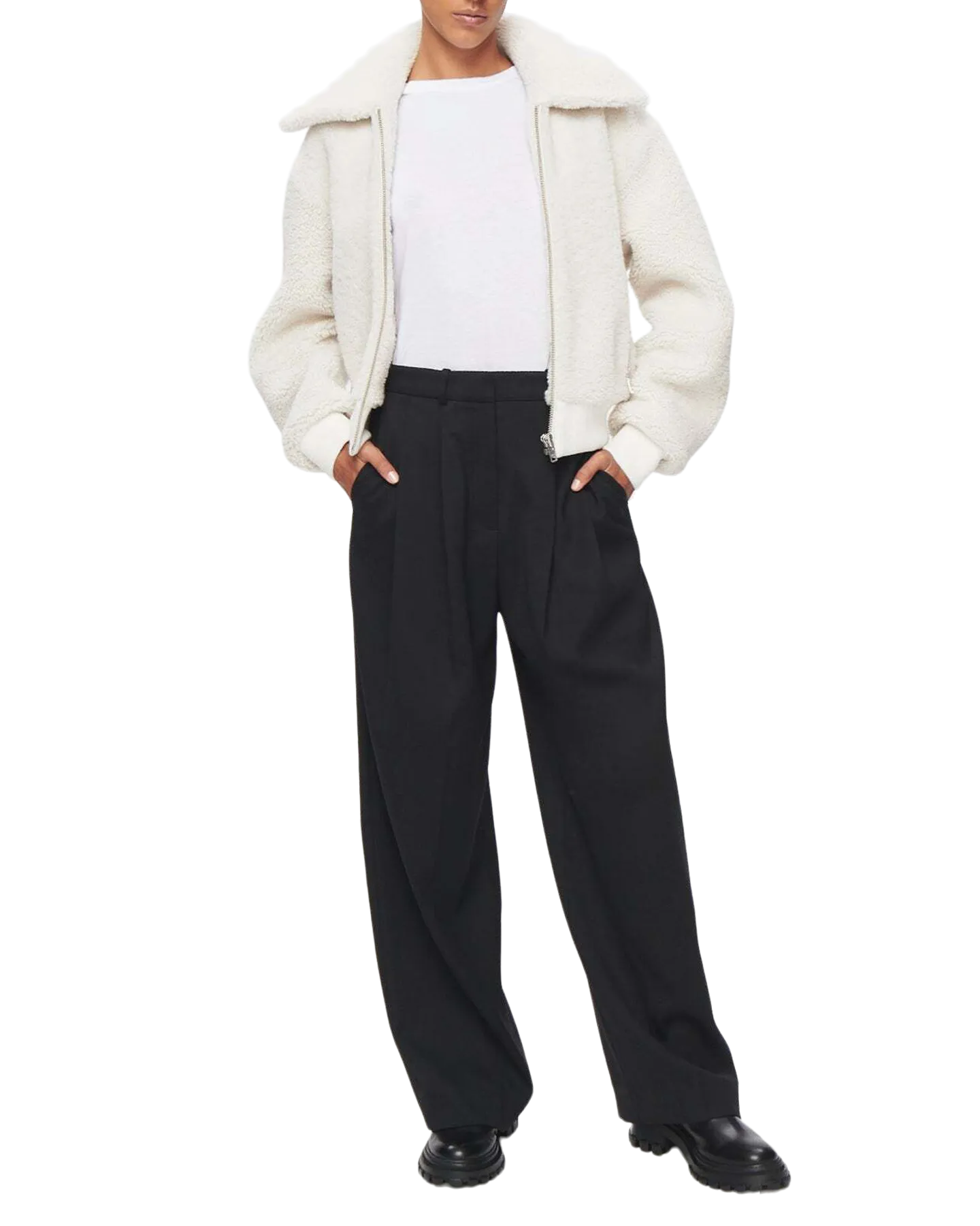 Women's Shearling Jacket in White