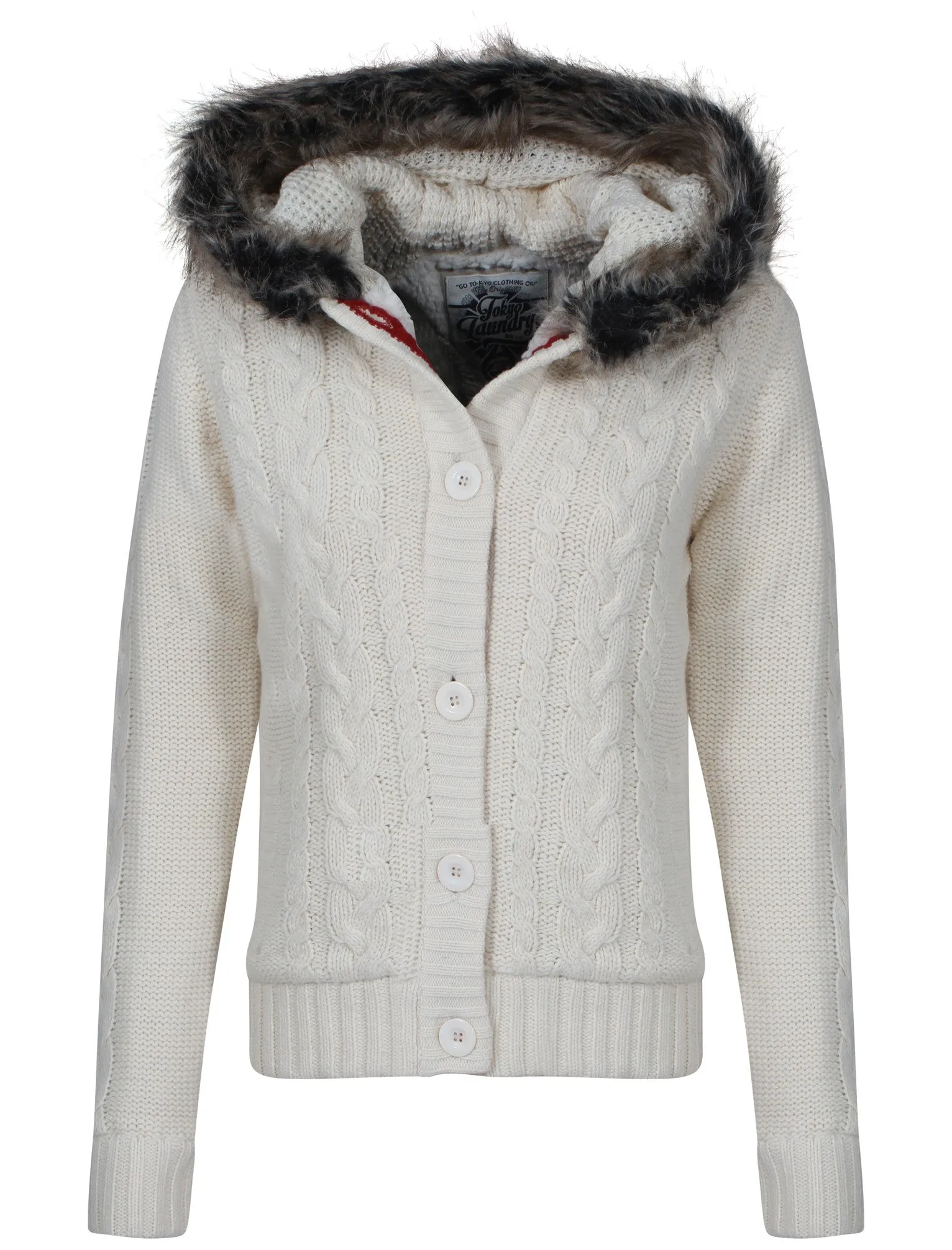 Womens Tokyo Laundry Elderflower Hooded Cardigan