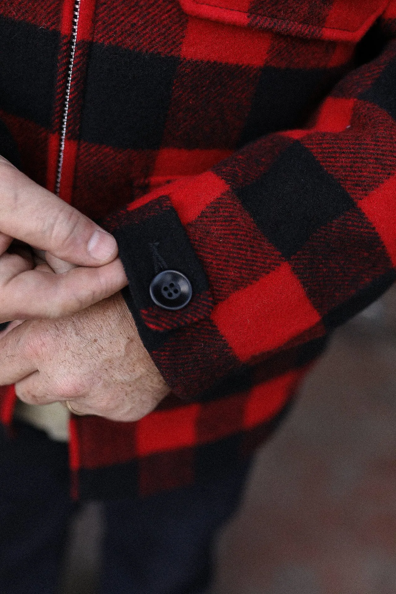 Wool Buffalo Check Hunting Jacket - Red IHW-19-RED